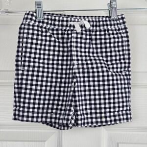 Janie and Jack Pull On Short Boys Size 3 Blue And White Gingham Check Pockets